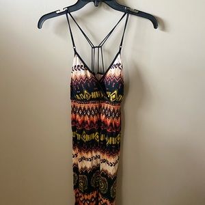 Comfy, fitting maxi dress. Adjustable straps, padded bra, super cute back!